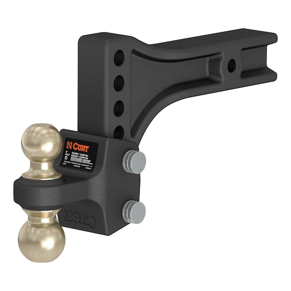 Curt HD Adjustable Trailer Hitch Ball Mount with Dual Ball, 212 Shank, 20K 45937 - main